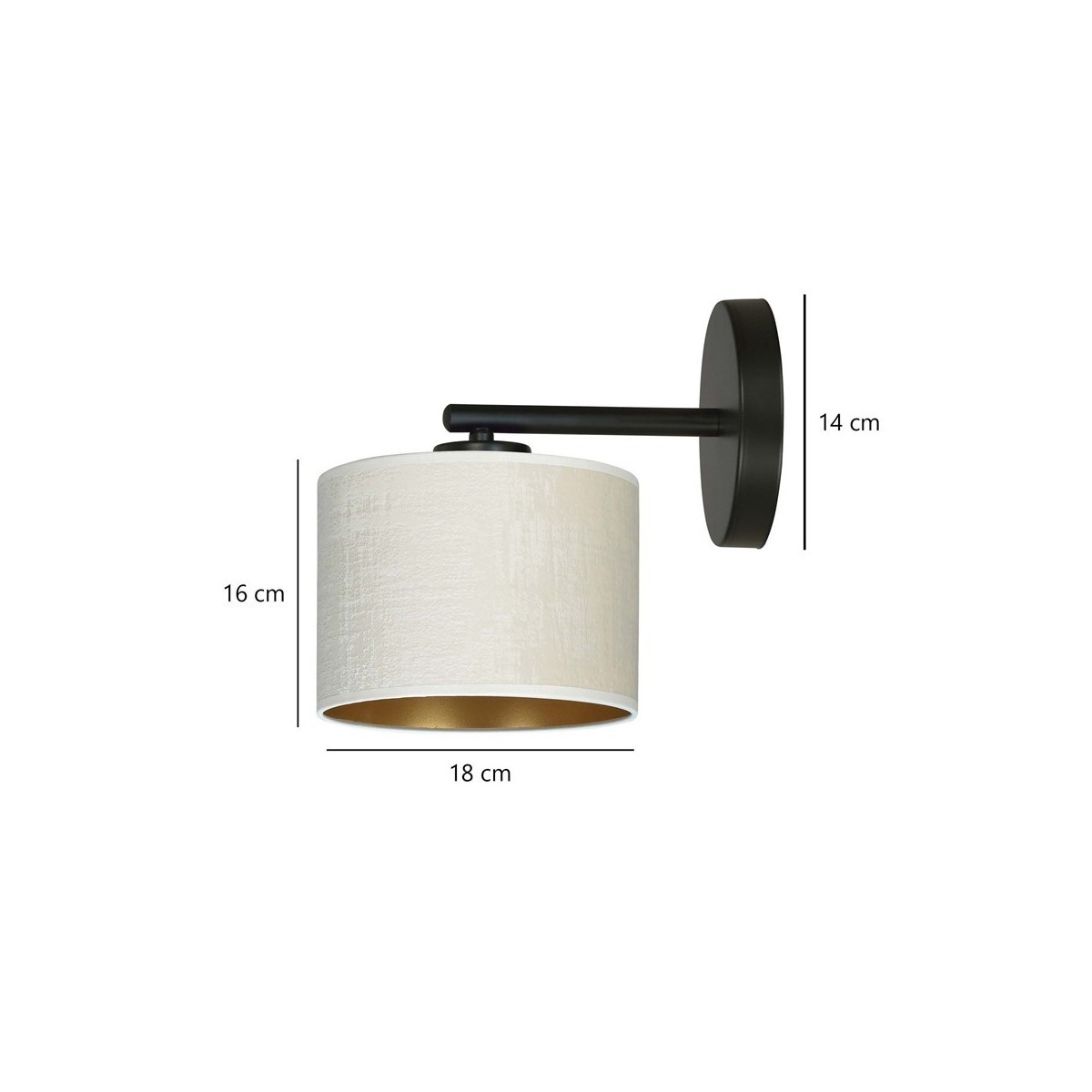 KINKIET HILDE K1 BL WHITE kolor biały / złoty