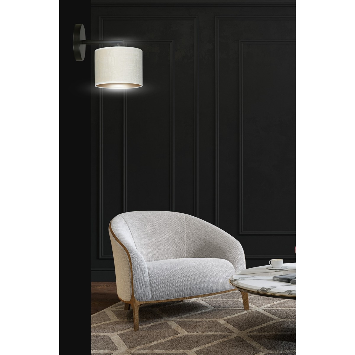 KINKIET HILDE K1 BL WHITE kolor biały / złoty