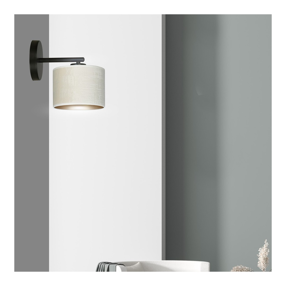 KINKIET HILDE K1 BL WHITE kolor biały / złoty