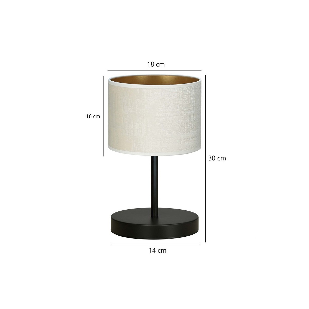 LAMPKA NOCNA  HILDE LN1 BL WHITE kolor biały / złoty