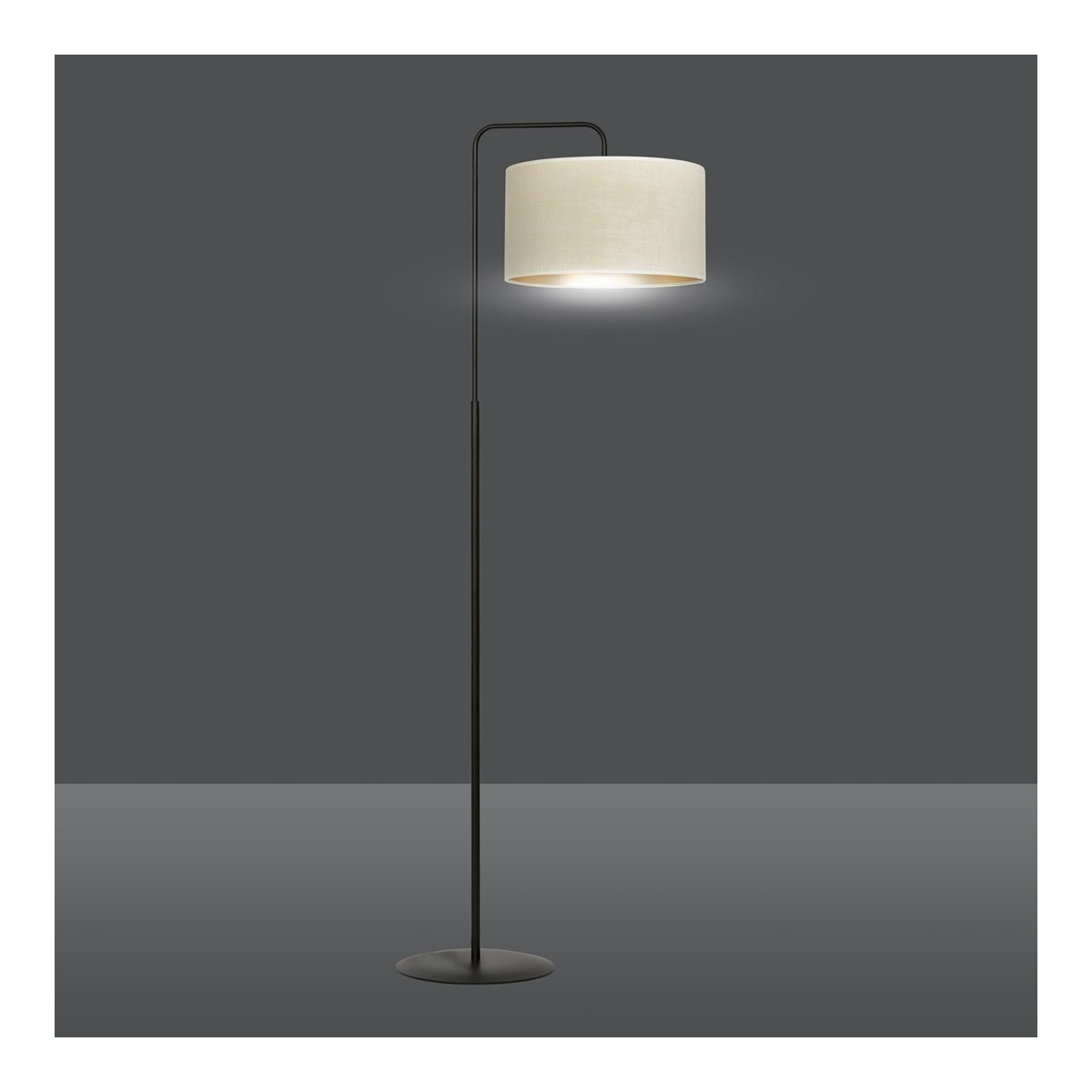 LAMPA STOJĄCA HILDE LP1 BL WHITE kolor biały / złoty