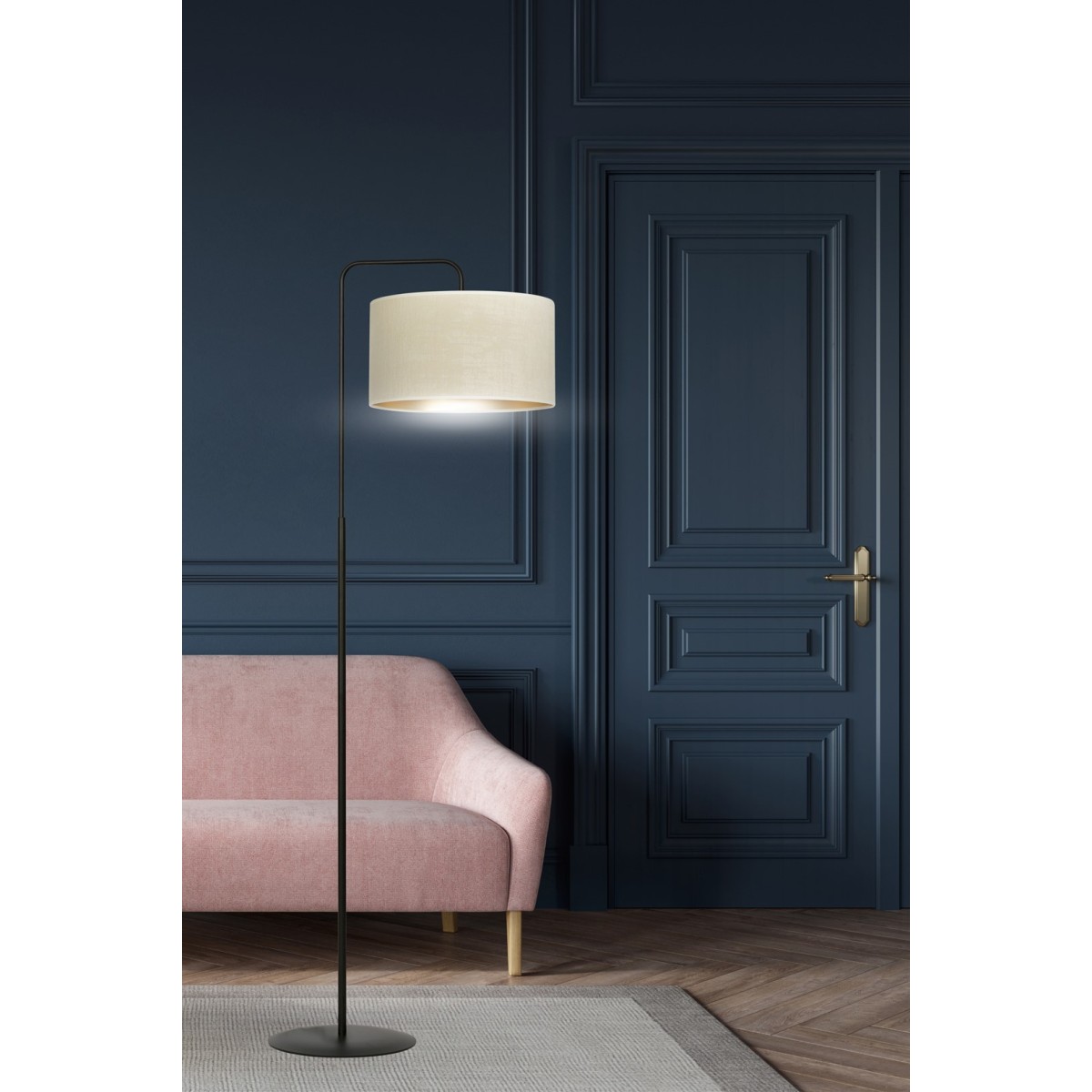 LAMPA STOJĄCA HILDE LP1 BL WHITE kolor biały / złoty