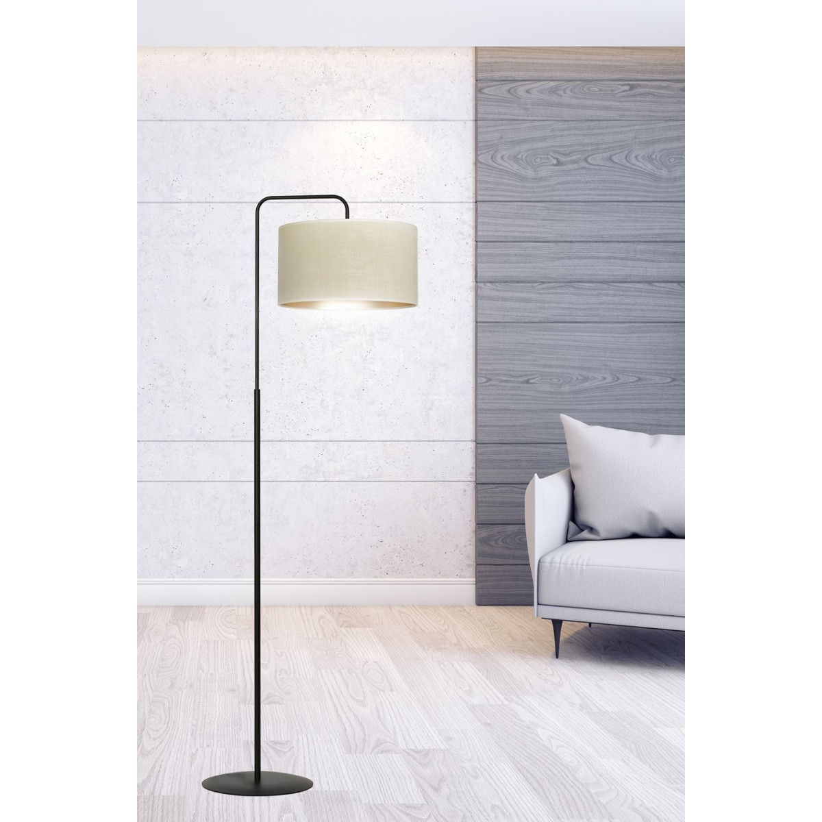 LAMPA STOJĄCA HILDE LP1 BL WHITE kolor biały / złoty