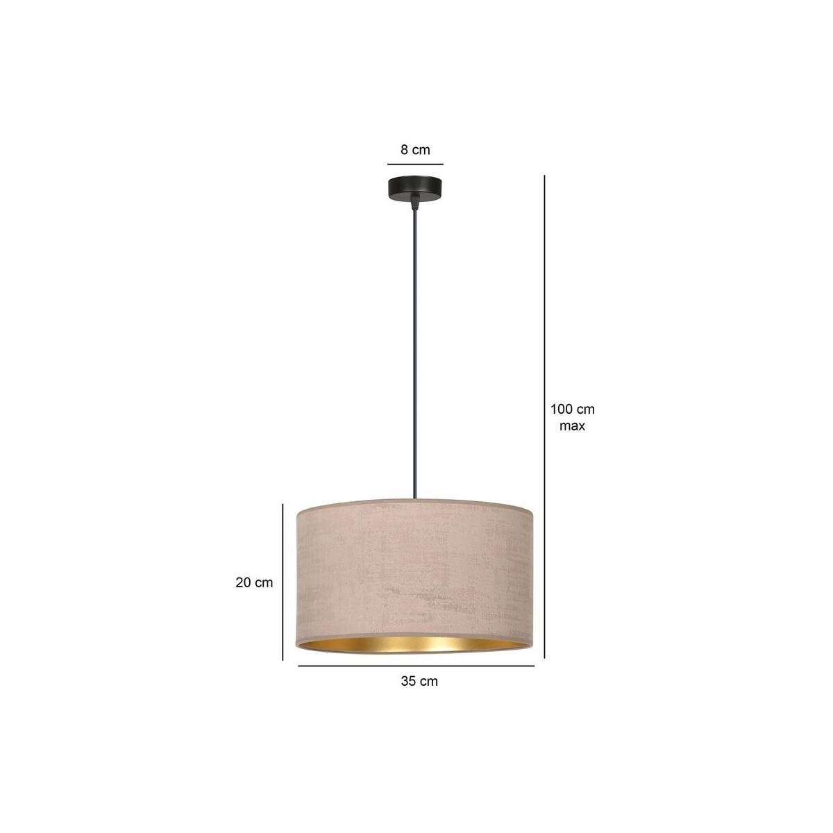 LAMPA WISZĄCA HILDE 1 BL ROSE kolor różowy / złoty