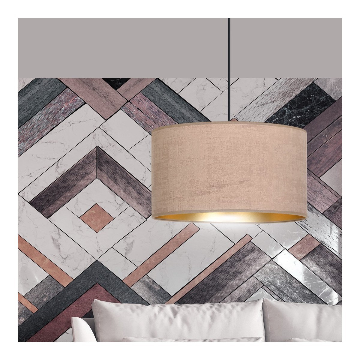 LAMPA WISZĄCA HILDE 1 BL ROSE kolor różowy / złoty