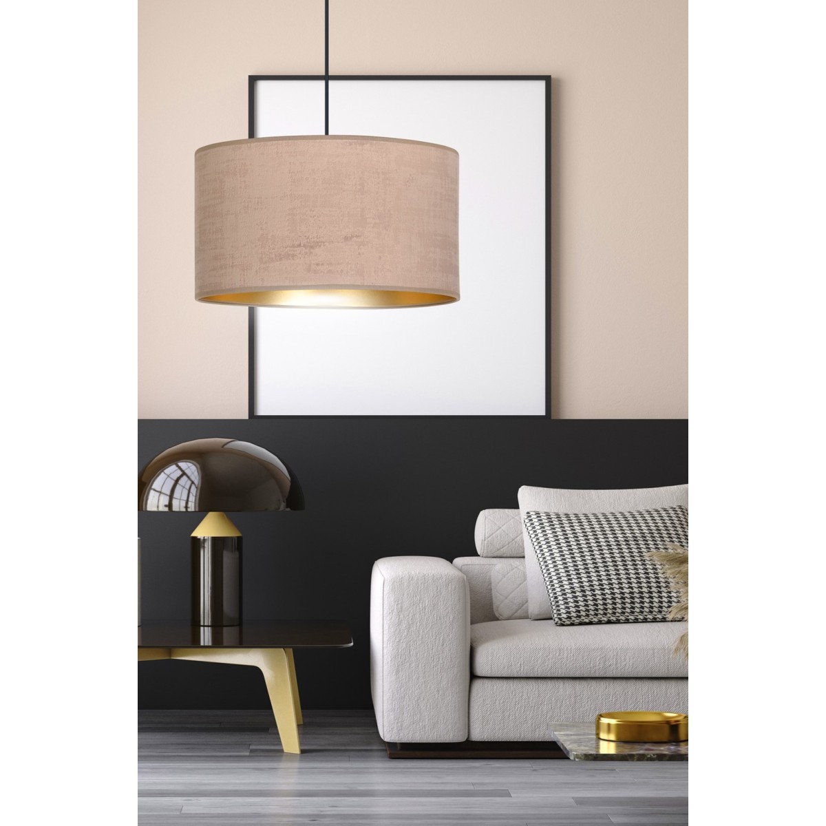 LAMPA WISZĄCA HILDE 1 BL ROSE kolor różowy / złoty