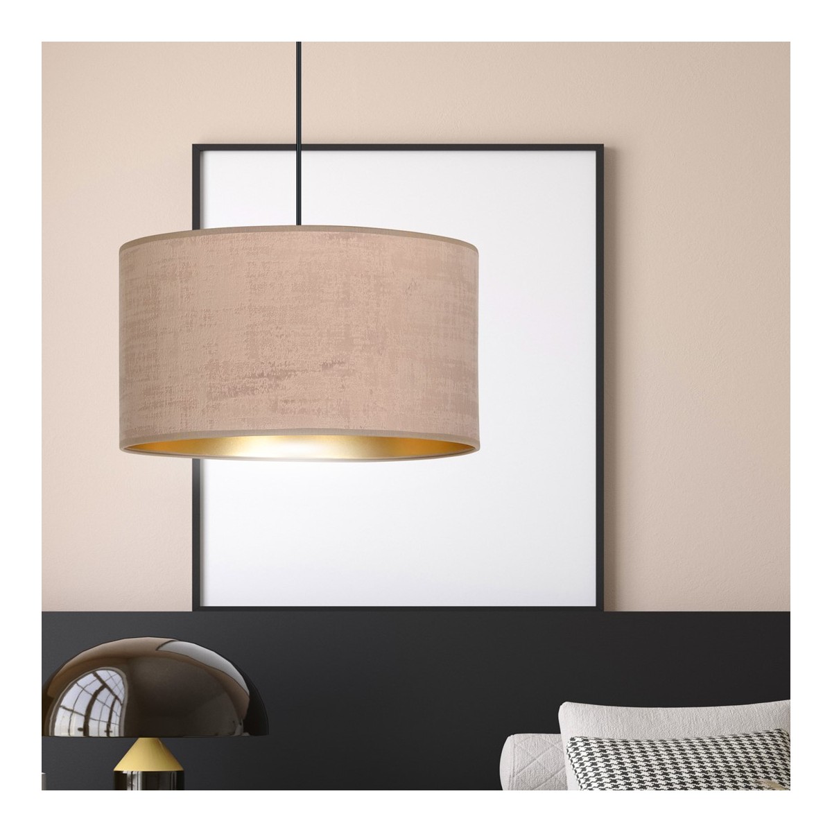 LAMPA WISZĄCA HILDE 1 BL ROSE kolor różowy / złoty