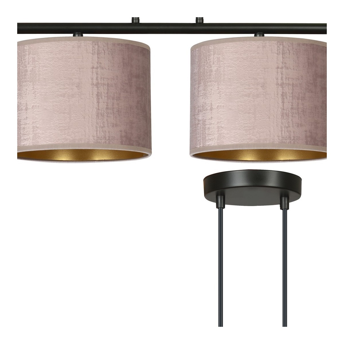 LAMPA WISZĄCA HILDE 4 BL ROSE kolor różowy / złoty