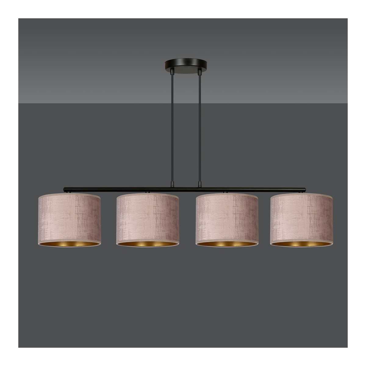 LAMPA WISZĄCA HILDE 4 BL ROSE kolor różowy / złoty