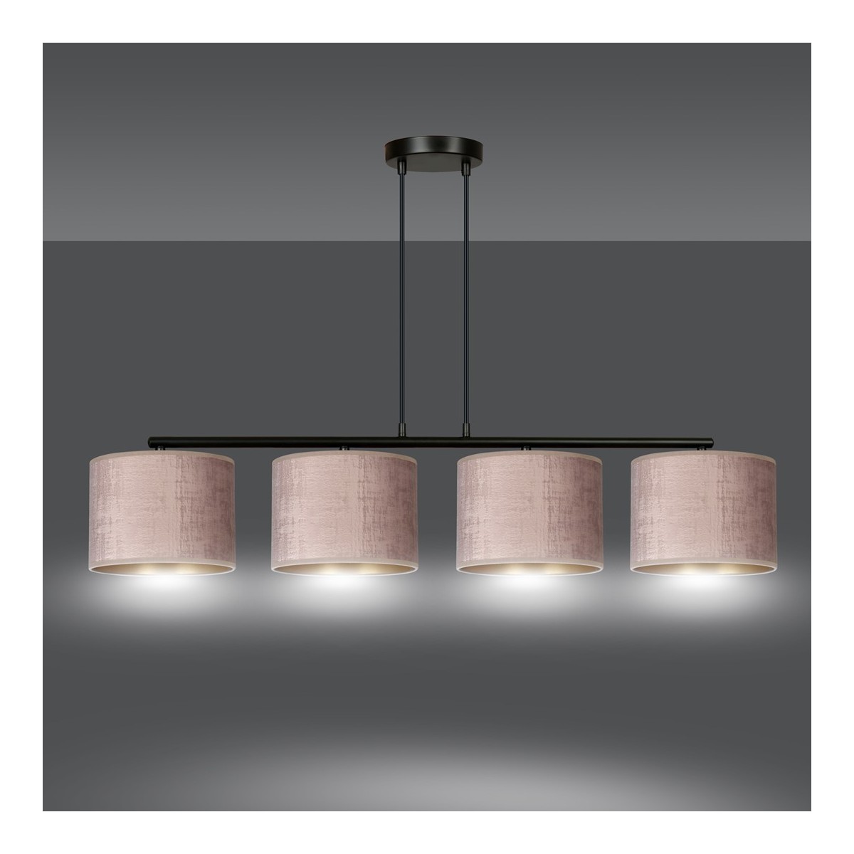 LAMPA WISZĄCA HILDE 4 BL ROSE kolor różowy / złoty