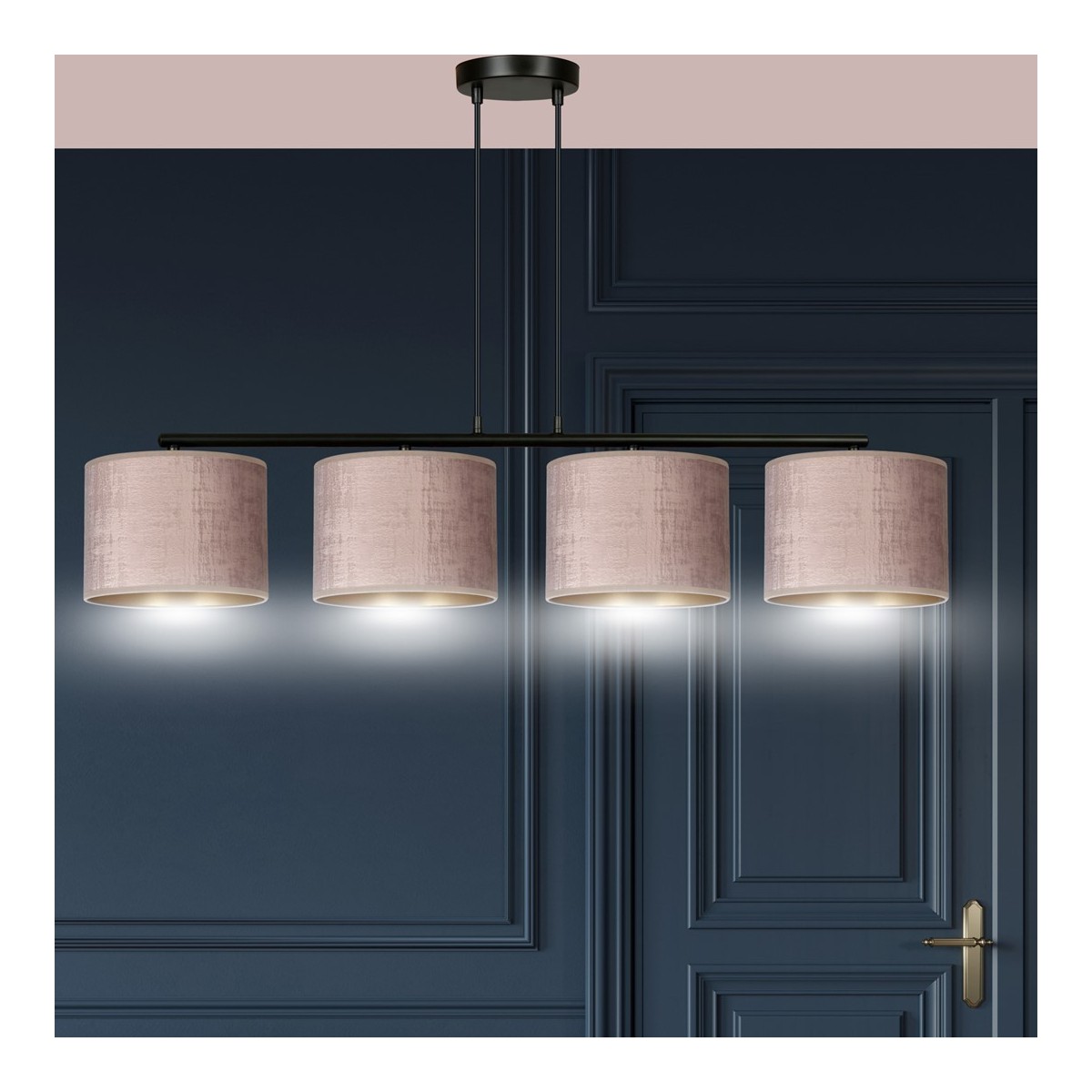 LAMPA WISZĄCA HILDE 4 BL ROSE kolor różowy / złoty