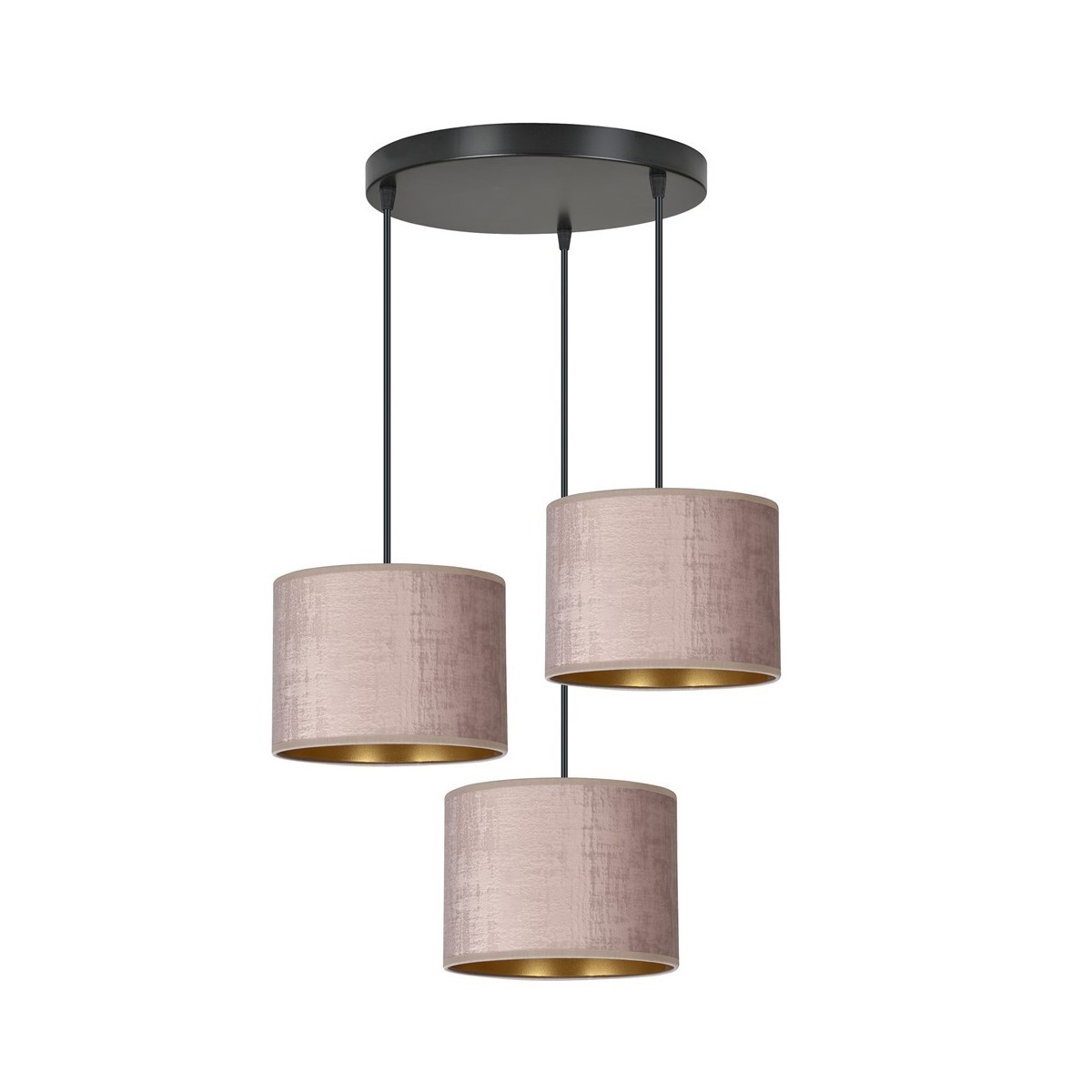 LAMPA WISZĄCA HILDE 3 BL PREMIUM ROSE kolor różowy / złoty