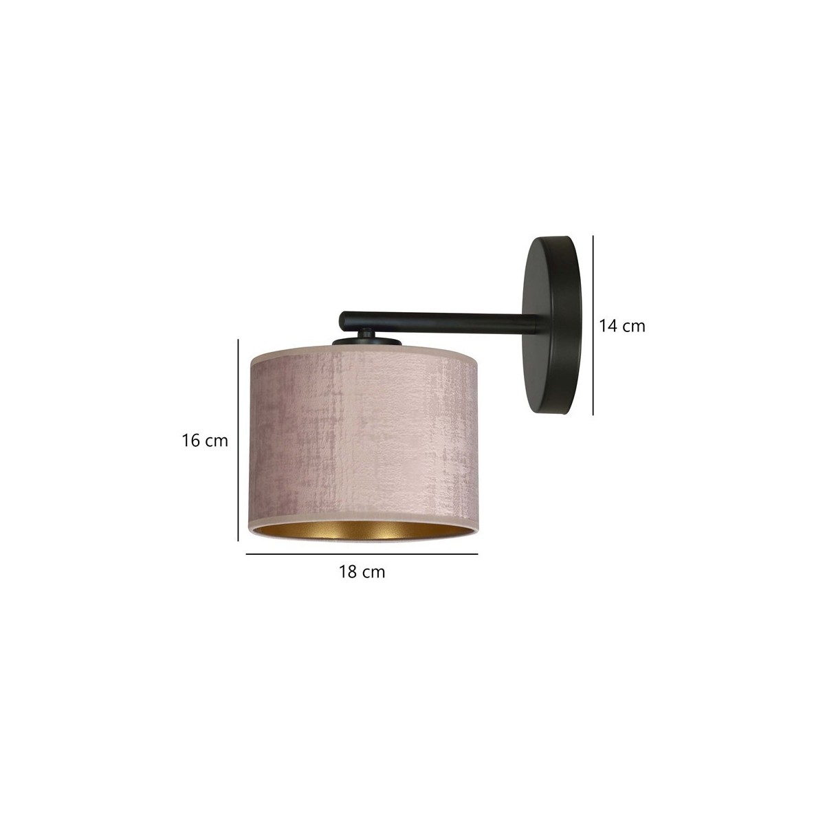 KINKIET HILDE K1 BL ROSE kolor różowy / złoty