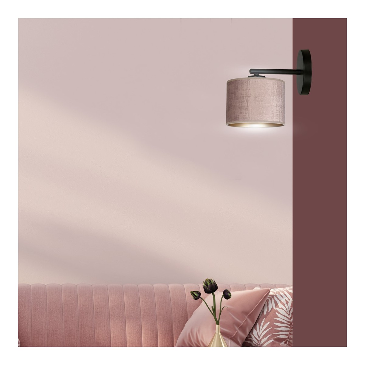 KINKIET HILDE K1 BL ROSE kolor różowy / złoty