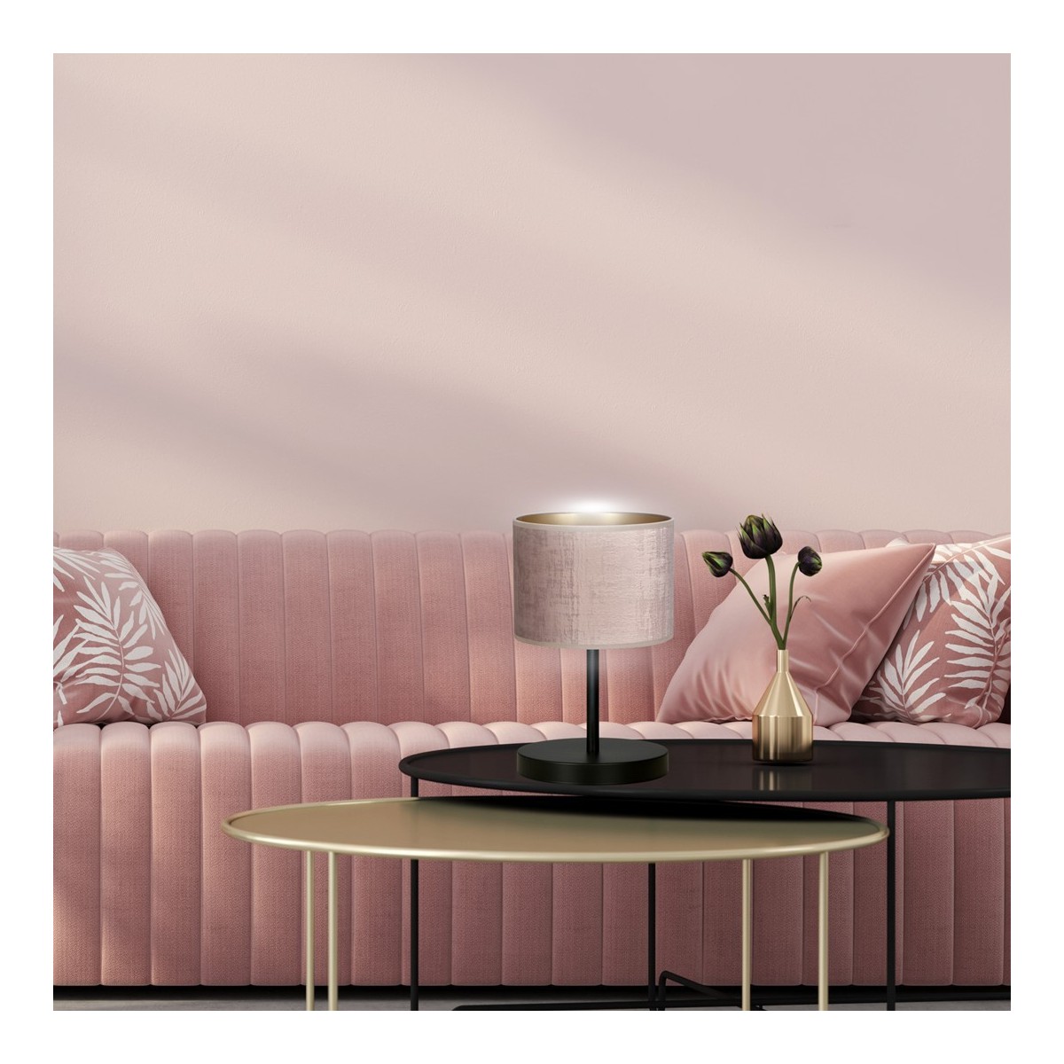 LAMPKA NOCNA  HILDE LN1 BL ROSE kolor różowy / złoty