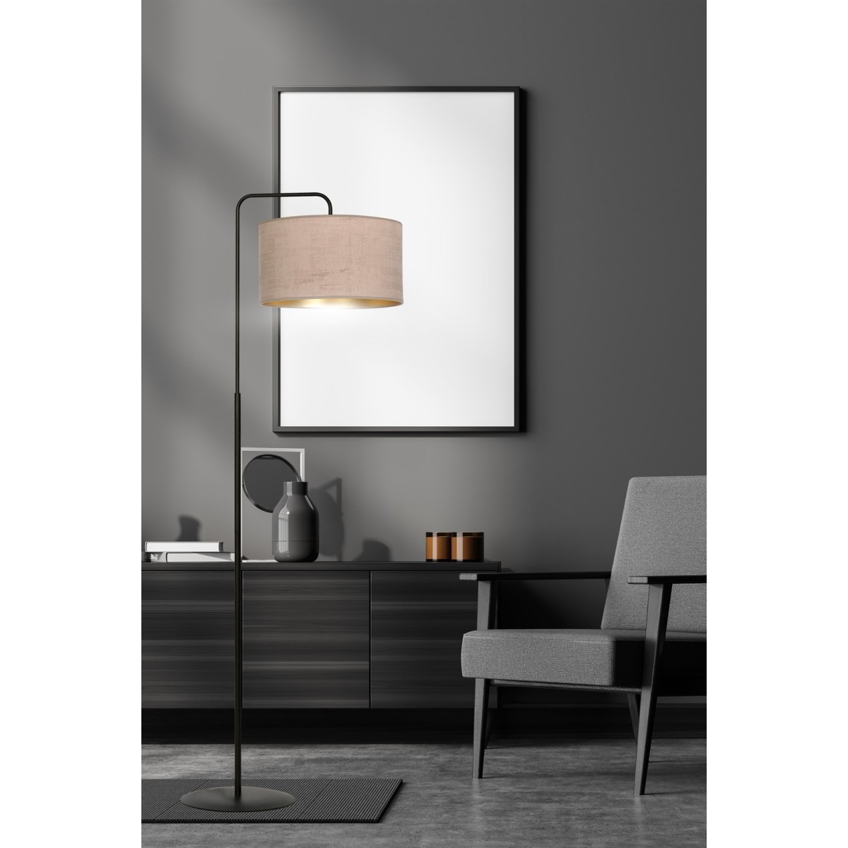 LAMPA STOJĄCA HILDE LP1 BL ROSE kolor różowy / złoty