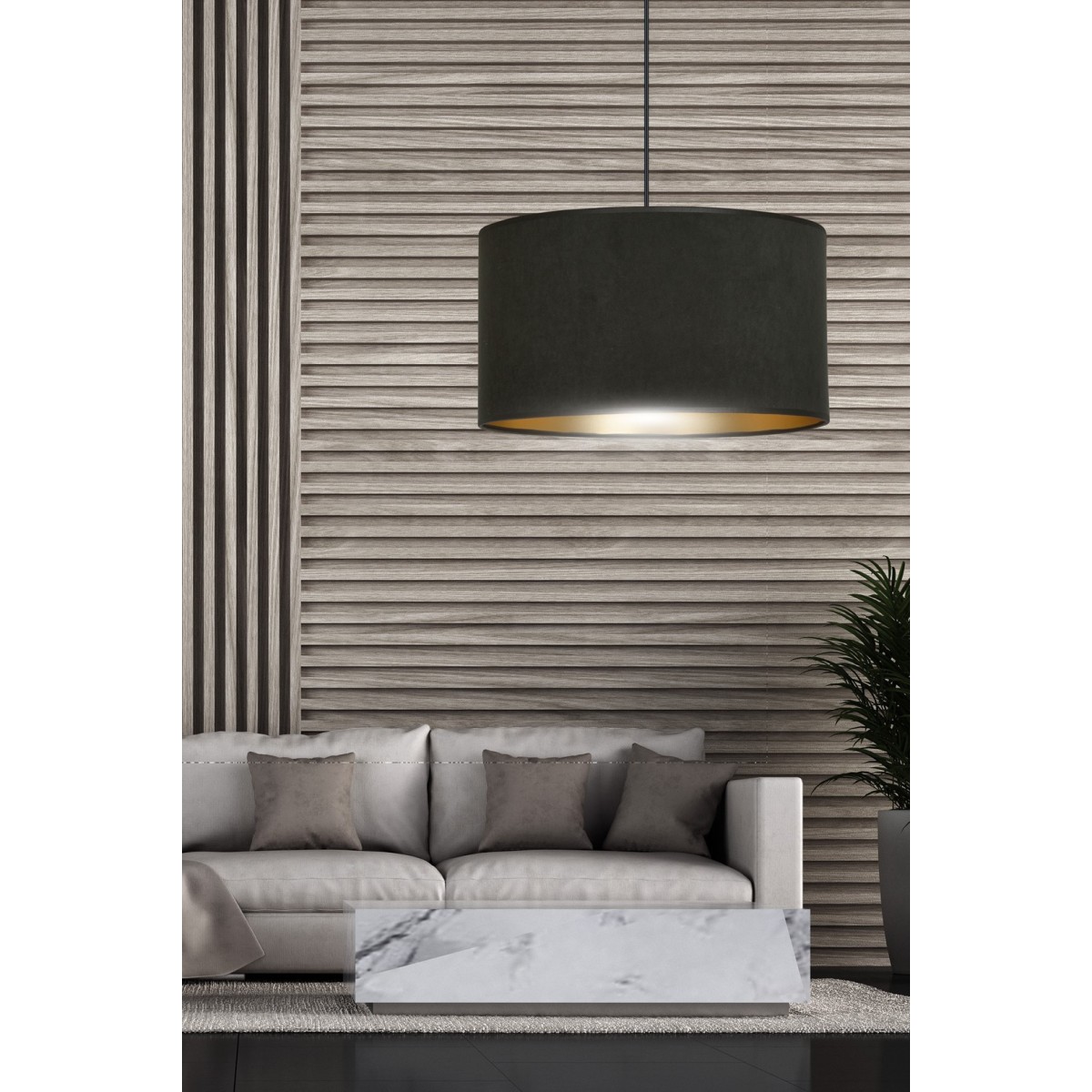 LAMPA WISZĄCA HILDE 1 BL BLACK kolor czarny / złoty