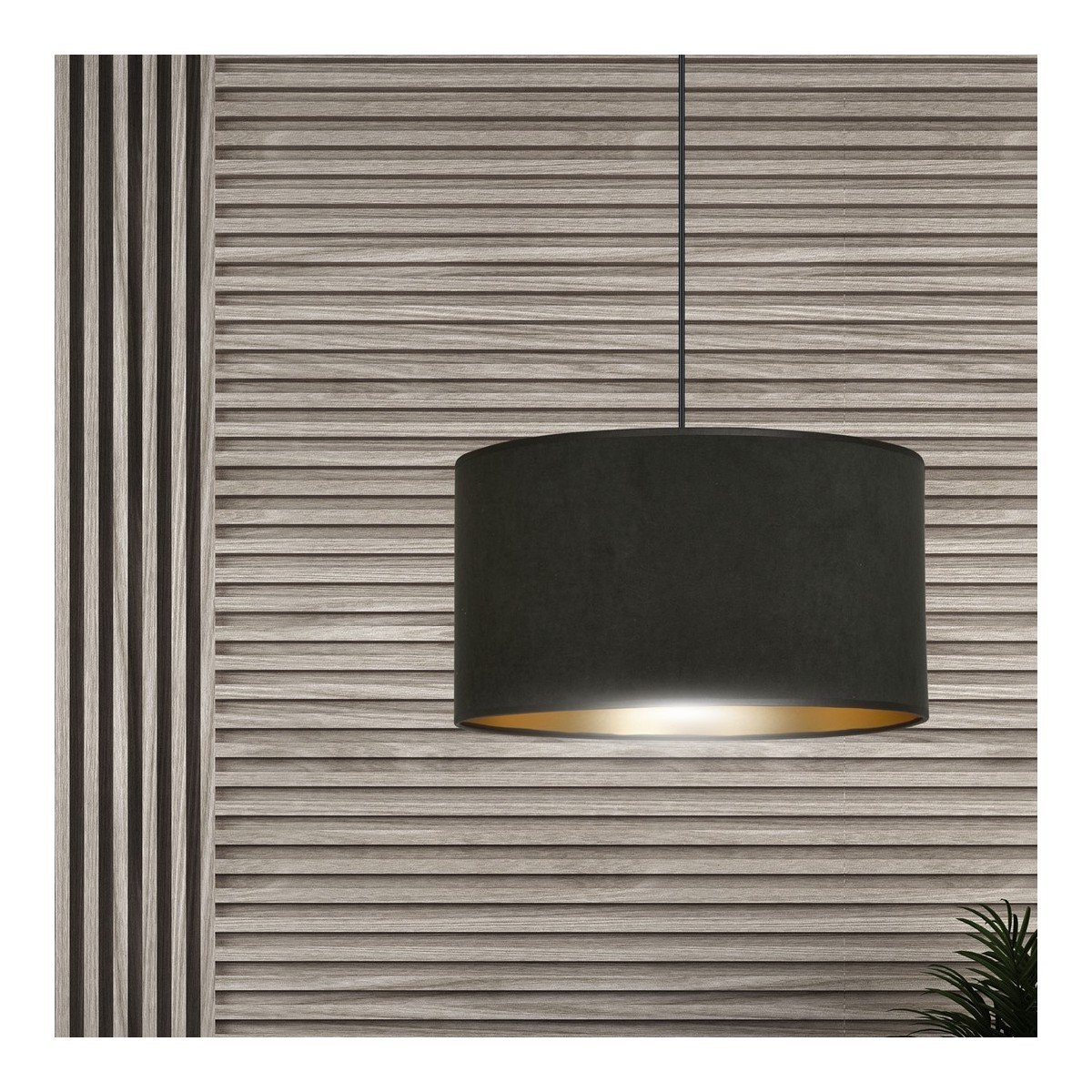 LAMPA WISZĄCA HILDE 1 BL BLACK kolor czarny / złoty