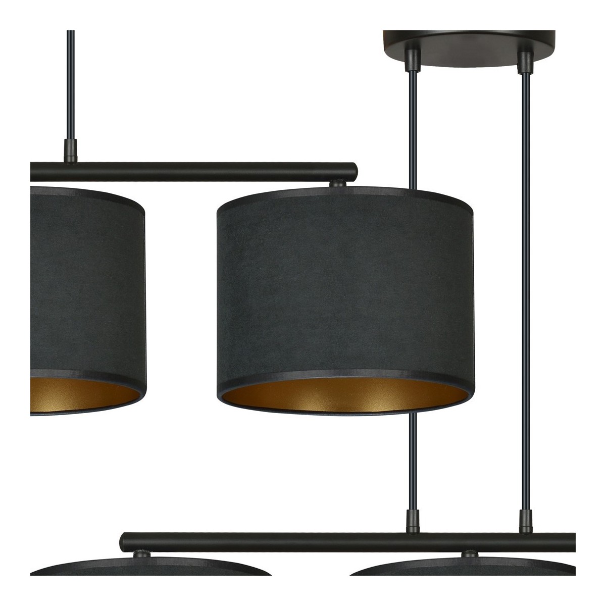 LAMPA WISZĄCA HILDE 3 BL BLACK kolor czarny / złoty