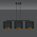 LAMPA WISZĄCA HILDE 3 BL BLACK kolor czarny / złoty