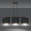 LAMPA WISZĄCA HILDE 3 BL BLACK kolor czarny / złoty
