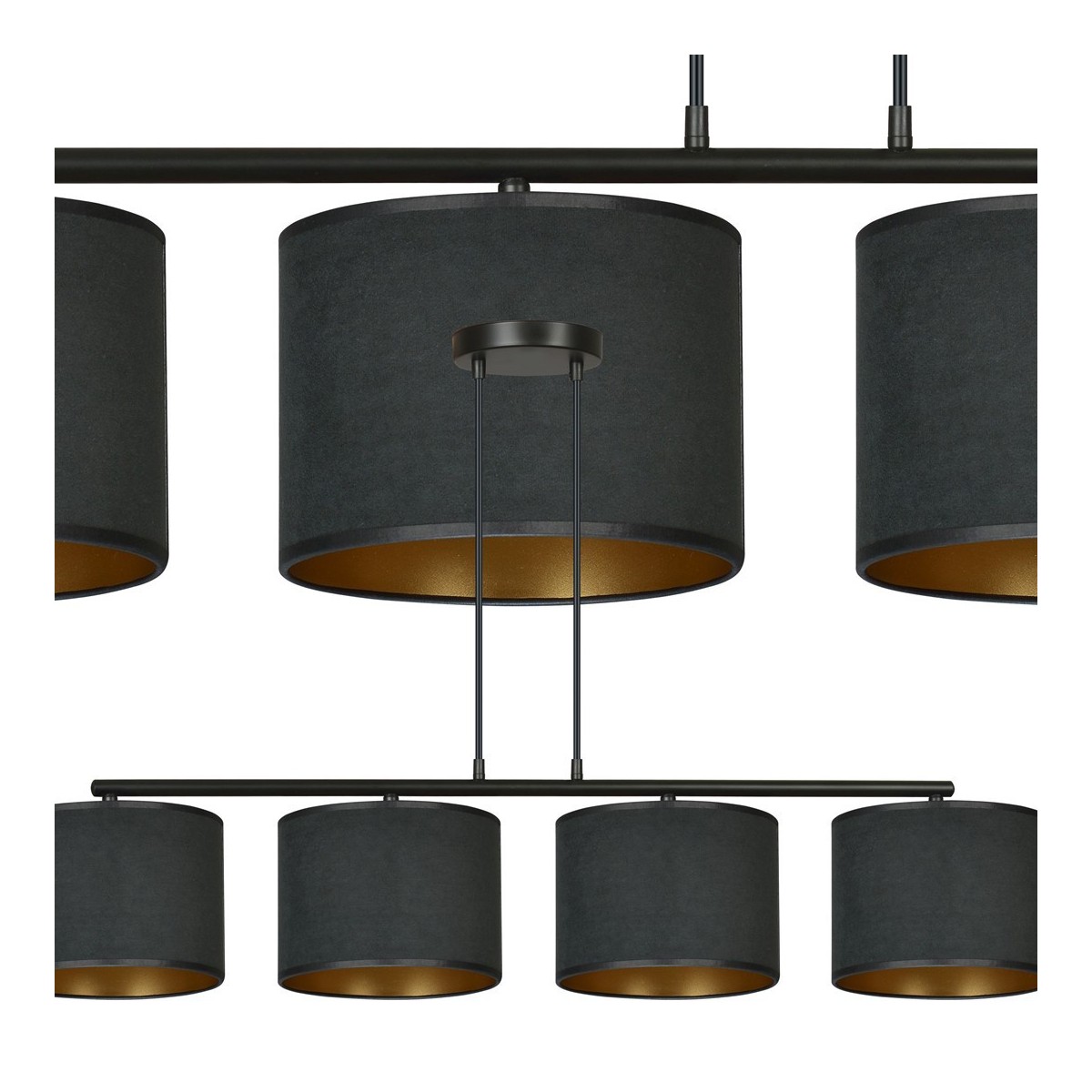 LAMPA WISZĄCA HILDE 4 BL BLACK kolor czarny / złoty