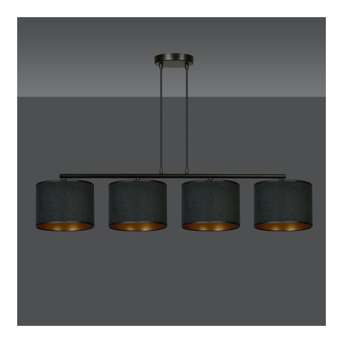 LAMPA WISZĄCA HILDE 4 BL BLACK kolor czarny / złoty