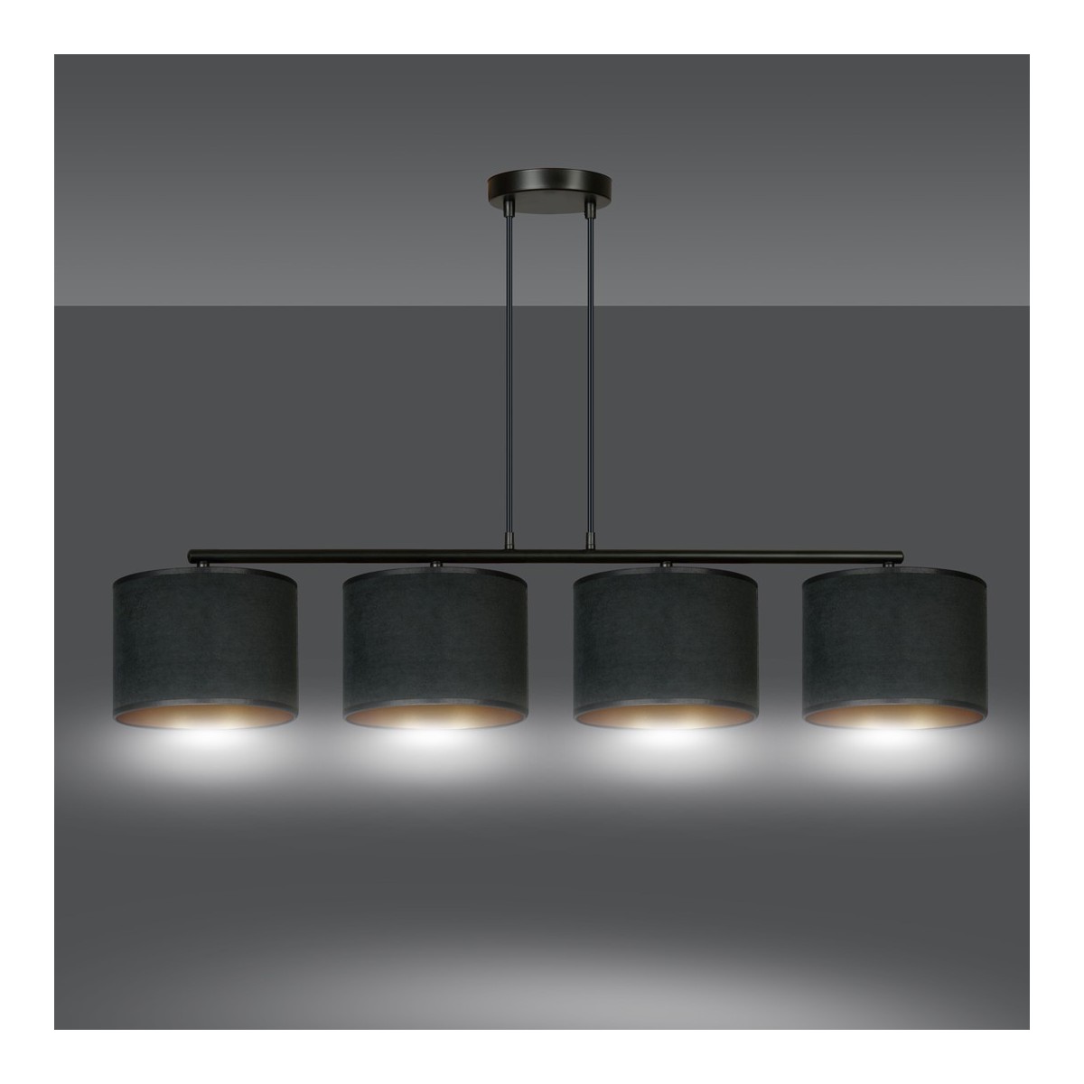 LAMPA WISZĄCA HILDE 4 BL BLACK kolor czarny / złoty