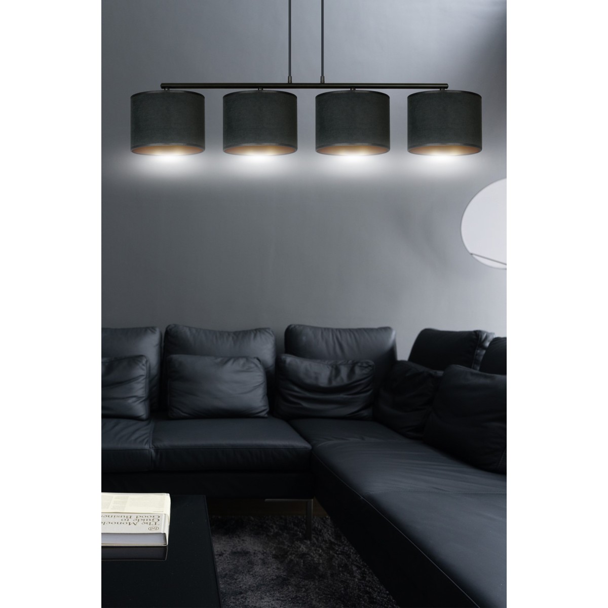 LAMPA WISZĄCA HILDE 4 BL BLACK kolor czarny / złoty