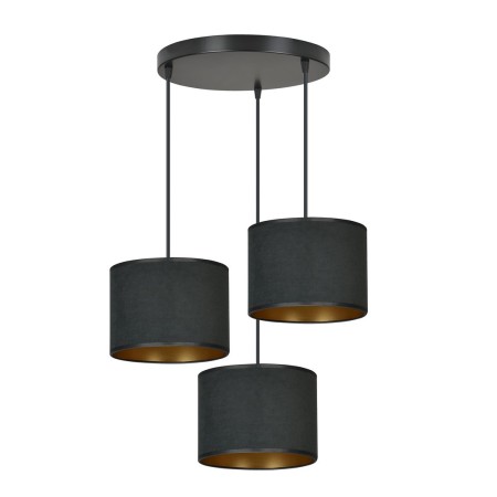 LAMPA WISZĄCA HILDE 3 BL PREMIUM BLACK kolor czarny / złoty