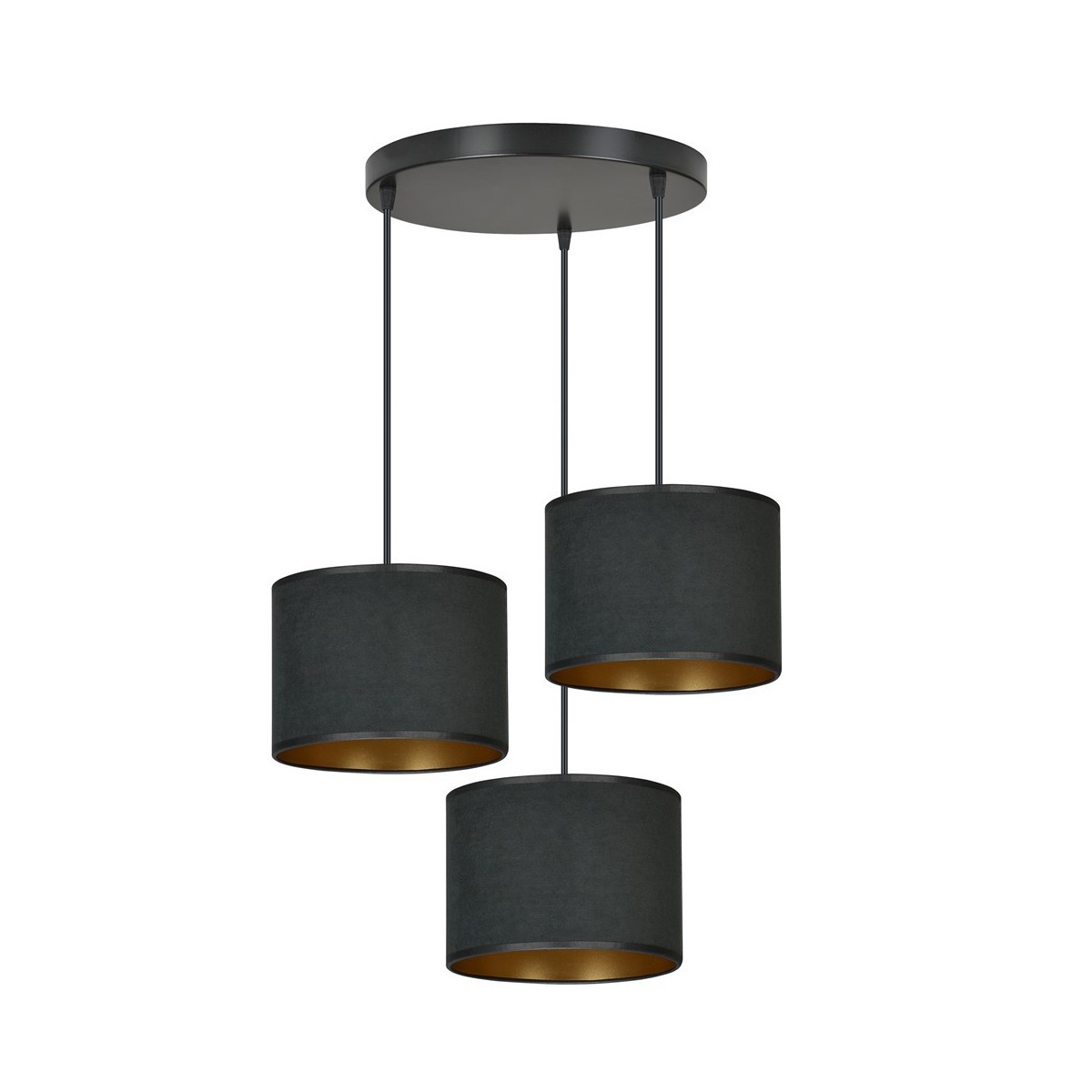 LAMPA WISZĄCA HILDE 3 BL PREMIUM BLACK kolor czarny / złoty