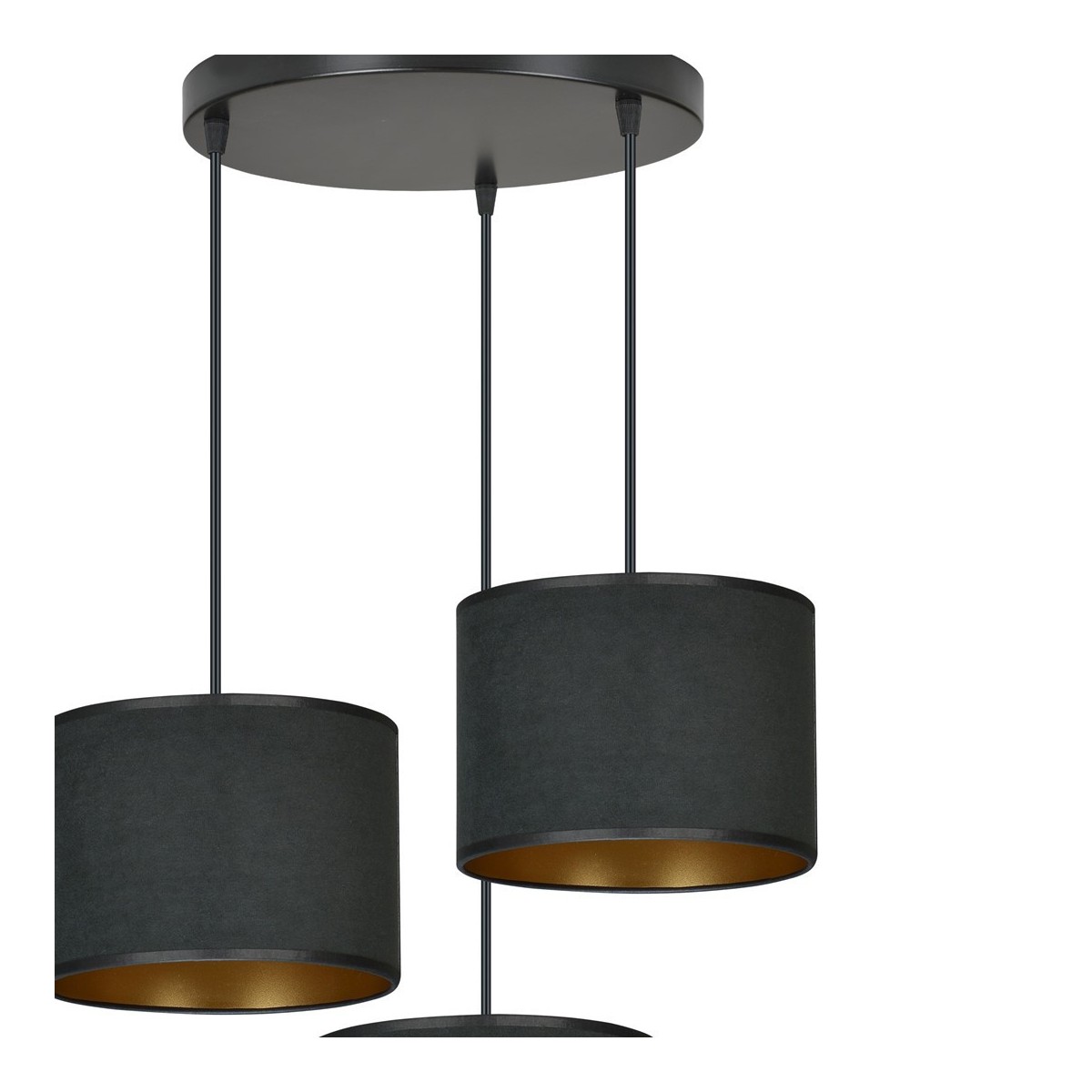 LAMPA WISZĄCA HILDE 3 BL PREMIUM BLACK kolor czarny / złoty