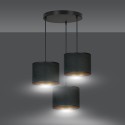 LAMPA WISZĄCA HILDE 3 BL PREMIUM BLACK kolor czarny / złoty