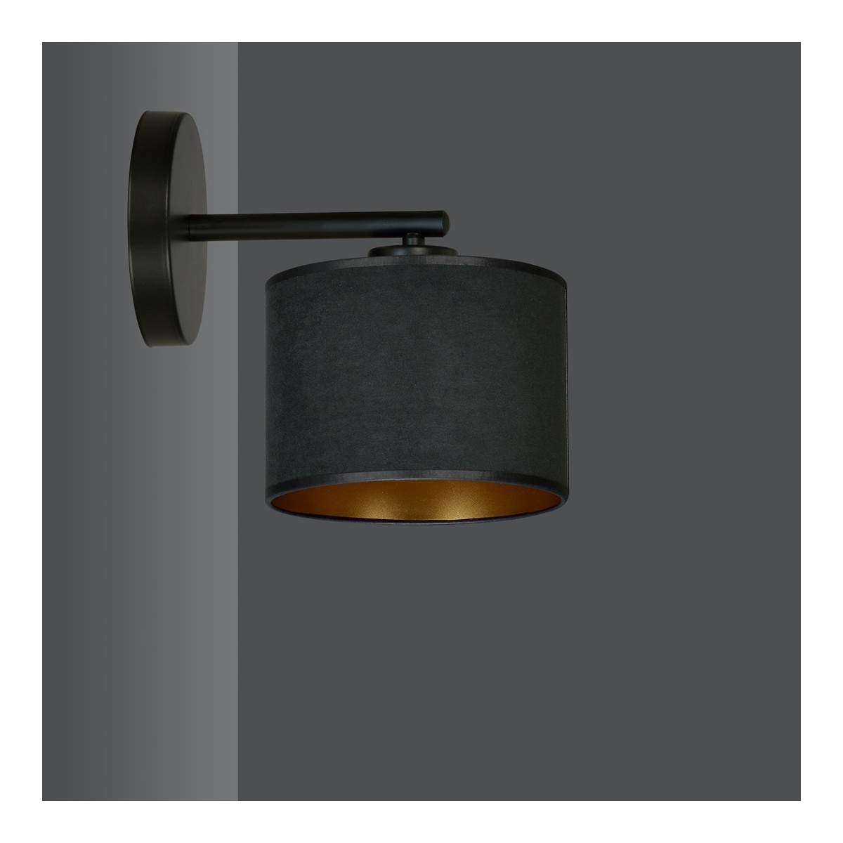 KINKIET HILDE K1 BL BLACK kolor czarny / złoty