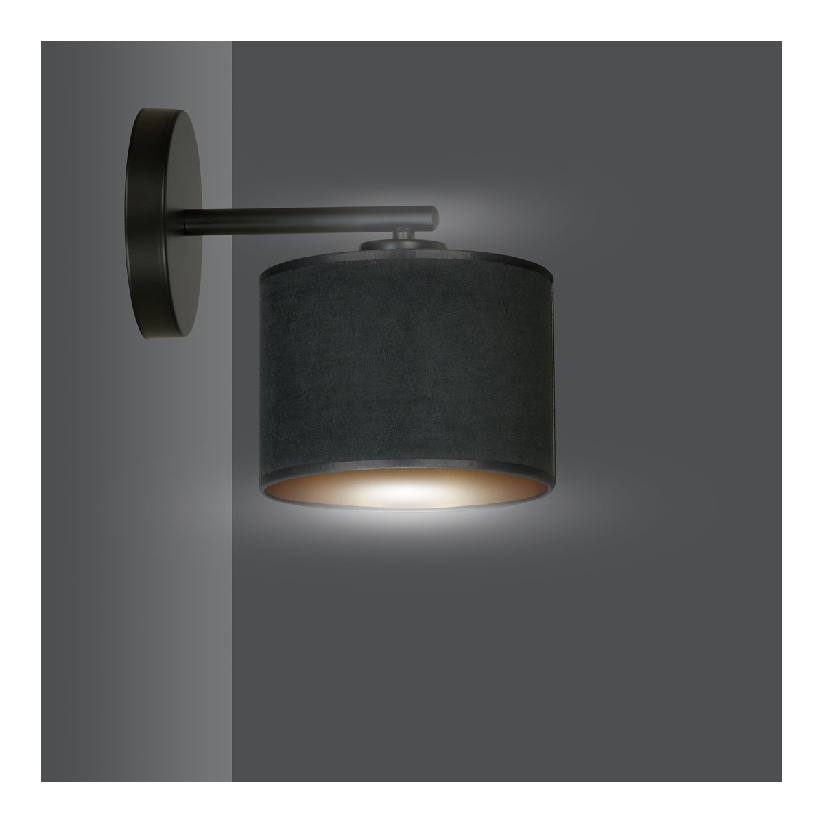 KINKIET HILDE K1 BL BLACK kolor czarny / złoty