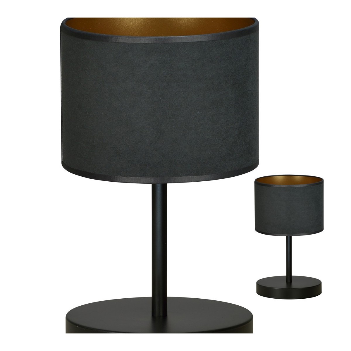 LAMPKA NOCNA  HILDE LN1 BL BLACK kolor czarny / złoty
