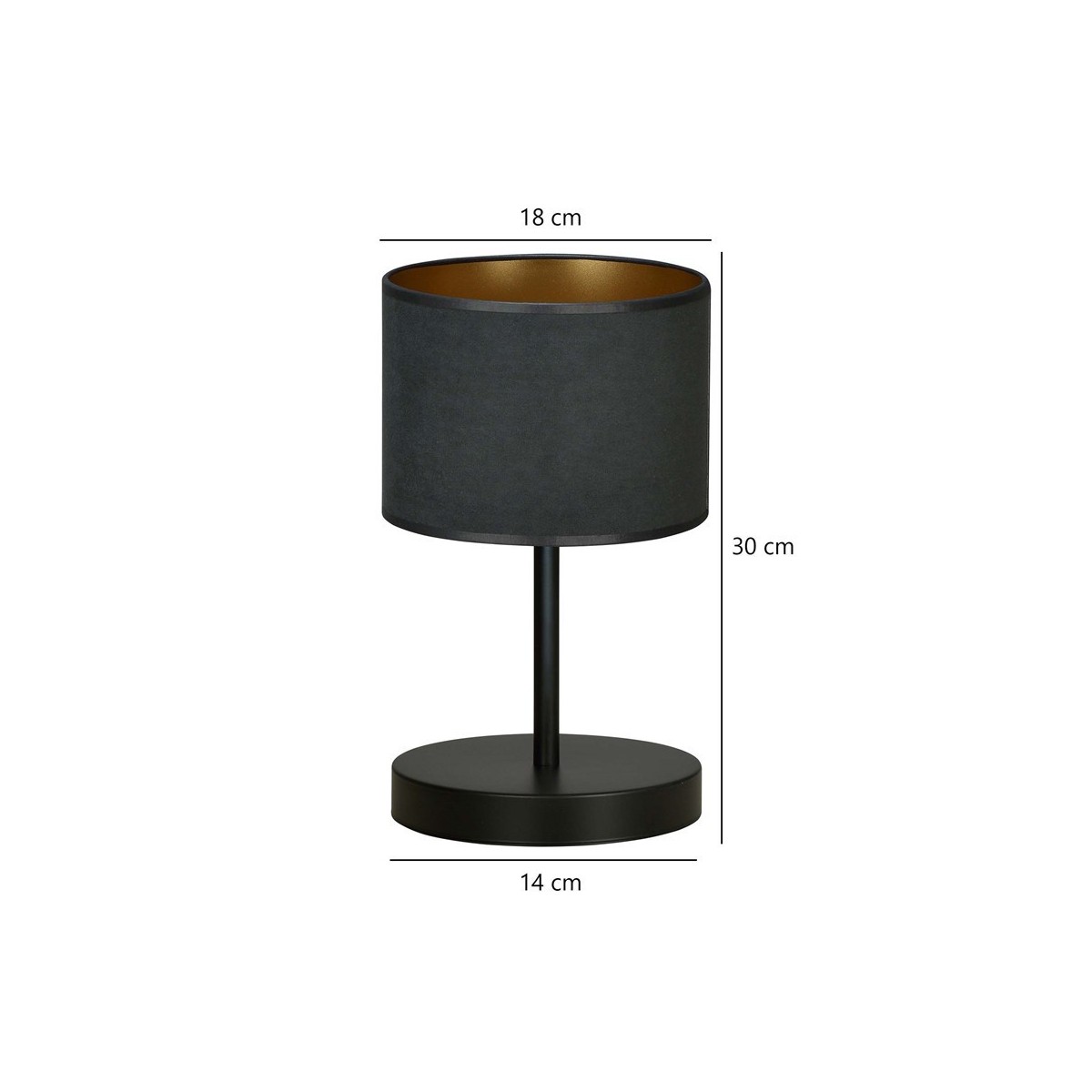 LAMPKA NOCNA  HILDE LN1 BL BLACK kolor czarny / złoty