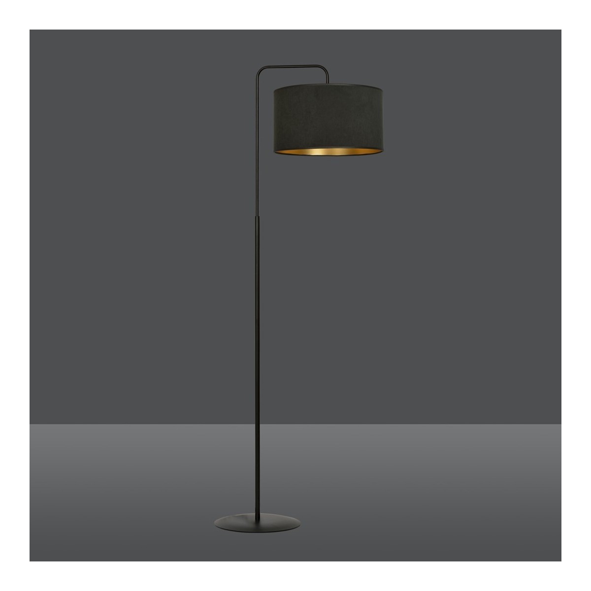 LAMPA STOJĄCA HILDE LP1 BL BLACK kolor czarny / złoty