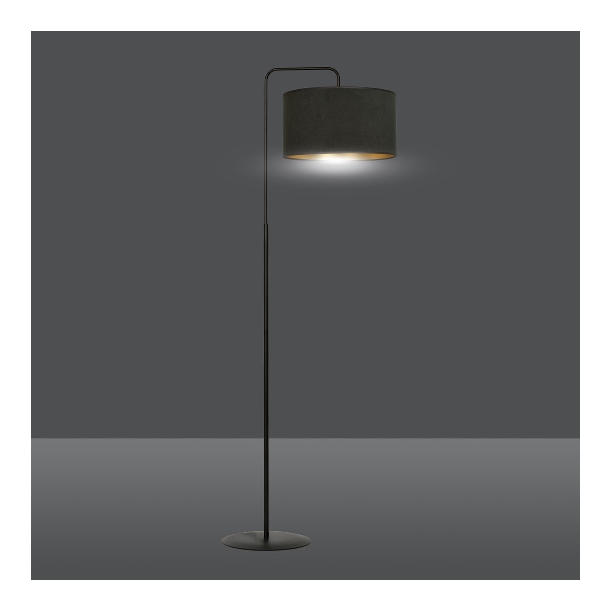 LAMPA STOJĄCA HILDE LP1 BL BLACK kolor czarny / złoty