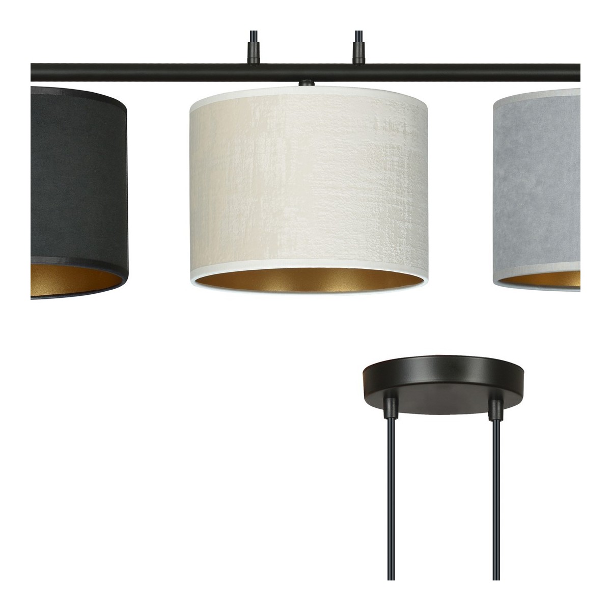 LAMPA WISZĄCA HILDE 3 BL MIX kolor multikolor