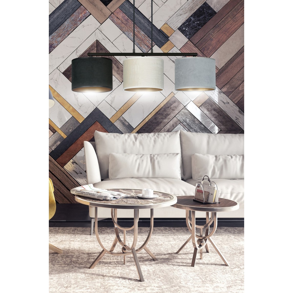 LAMPA WISZĄCA HILDE 3 BL MIX kolor multikolor