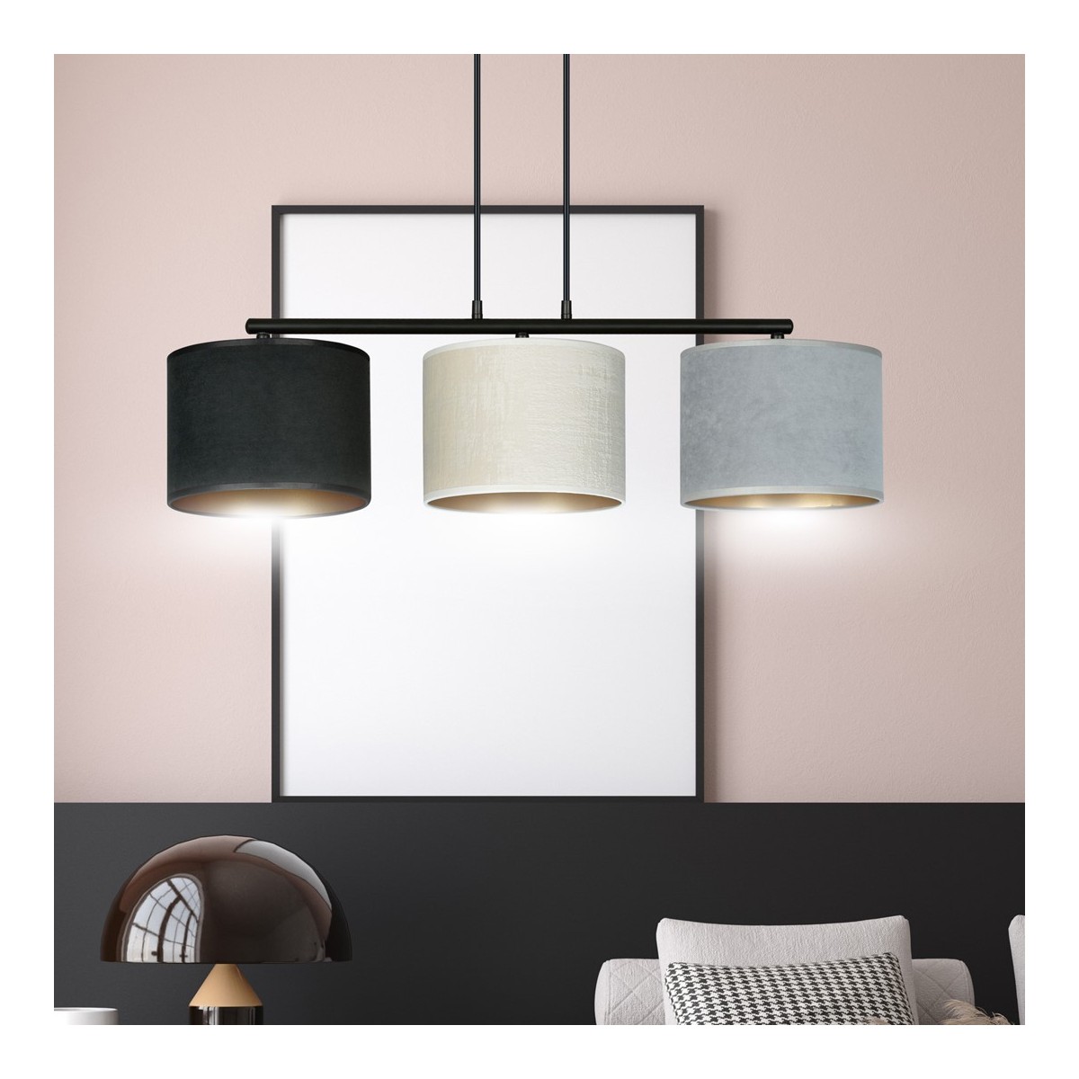 LAMPA WISZĄCA HILDE 3 BL MIX kolor multikolor