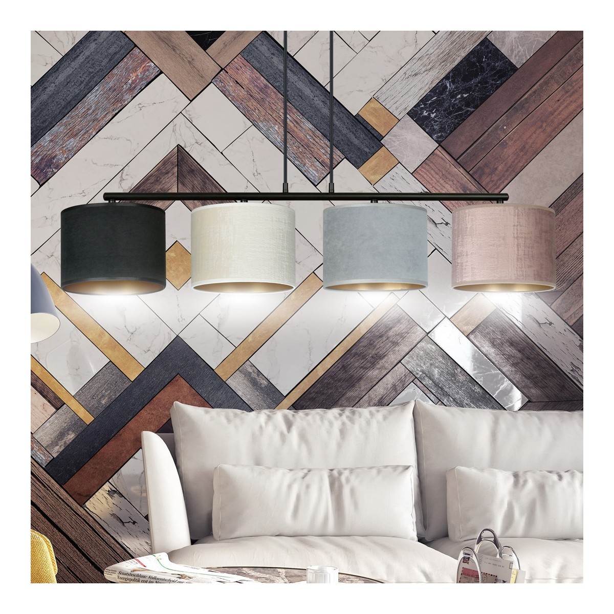 LAMPA WISZĄCA HILDE 4 BL MIX kolor multikolor