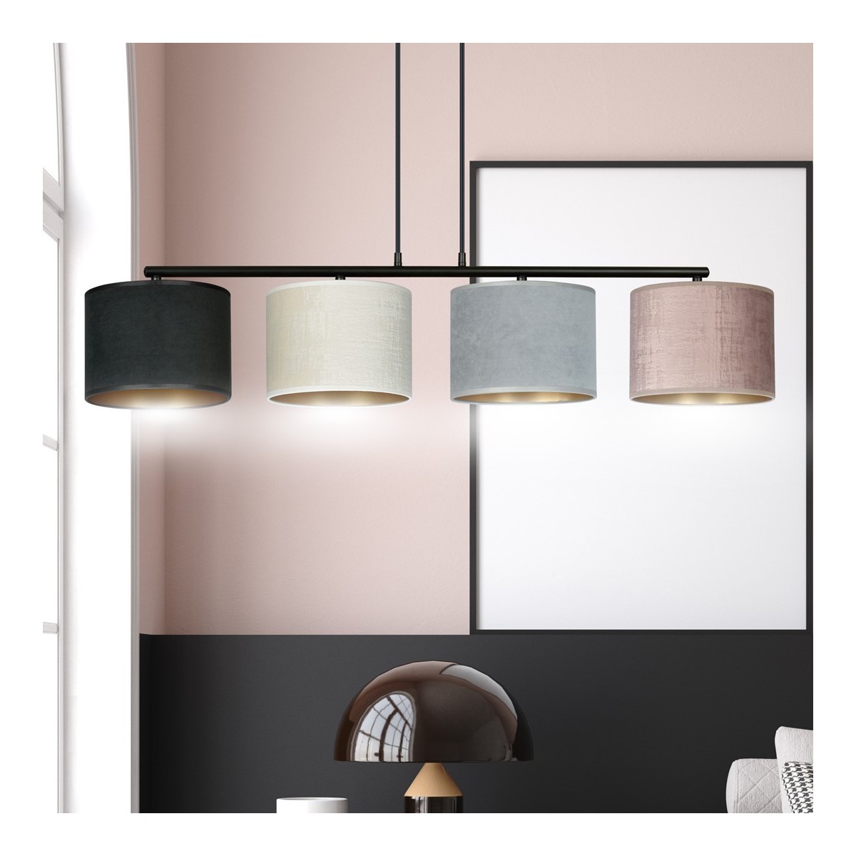 LAMPA WISZĄCA HILDE 4 BL MIX kolor multikolor