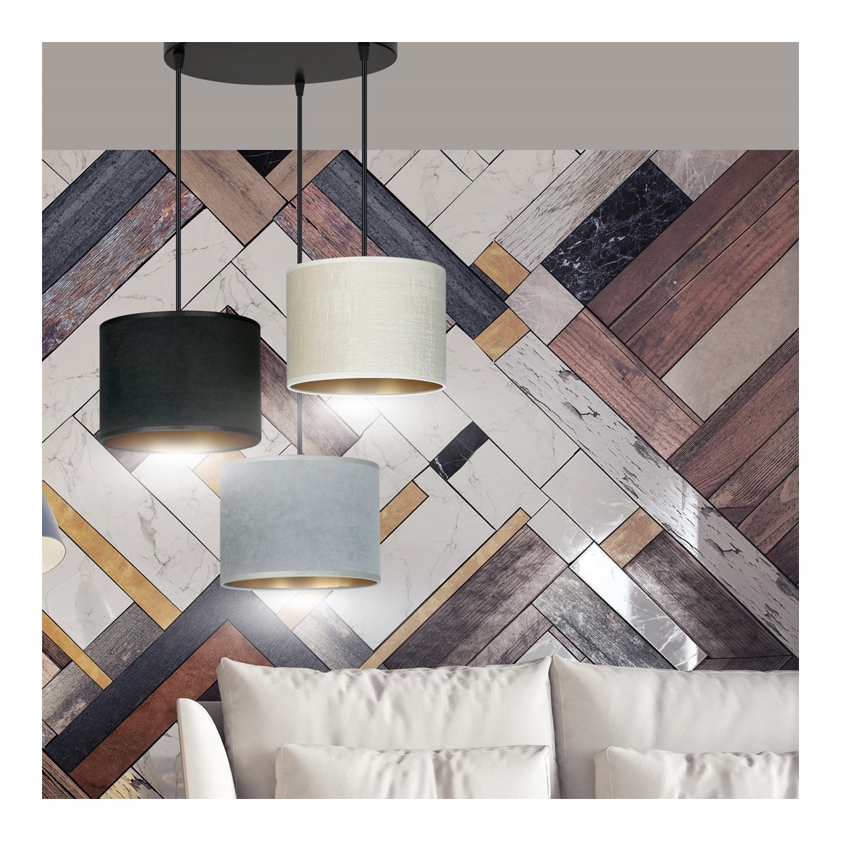 LAMPA WISZĄCA HILDE 3 BL PREMIUM MIX kolor multikolor