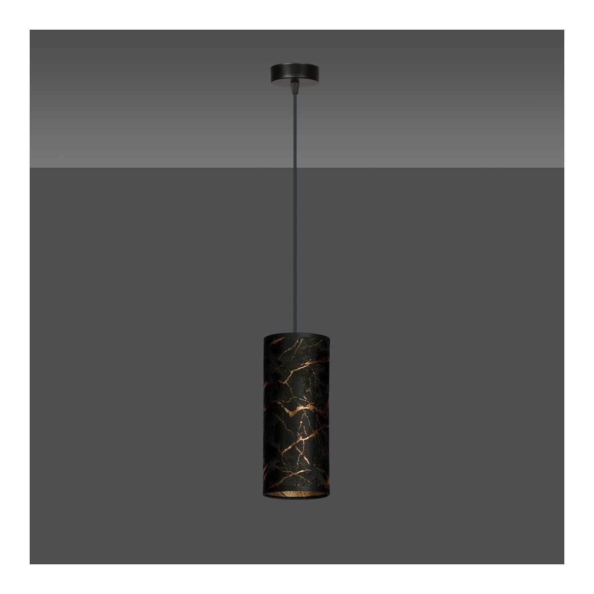 LAMPA WISZĄCA KARLI 1 BL MARBEL BLACK kolor czarny / złoty