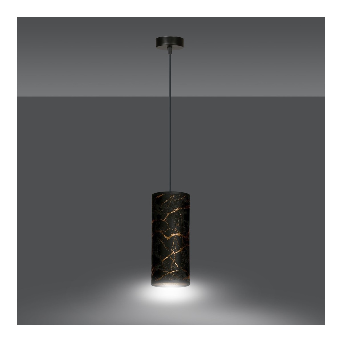 LAMPA WISZĄCA KARLI 1 BL MARBEL BLACK kolor czarny / złoty