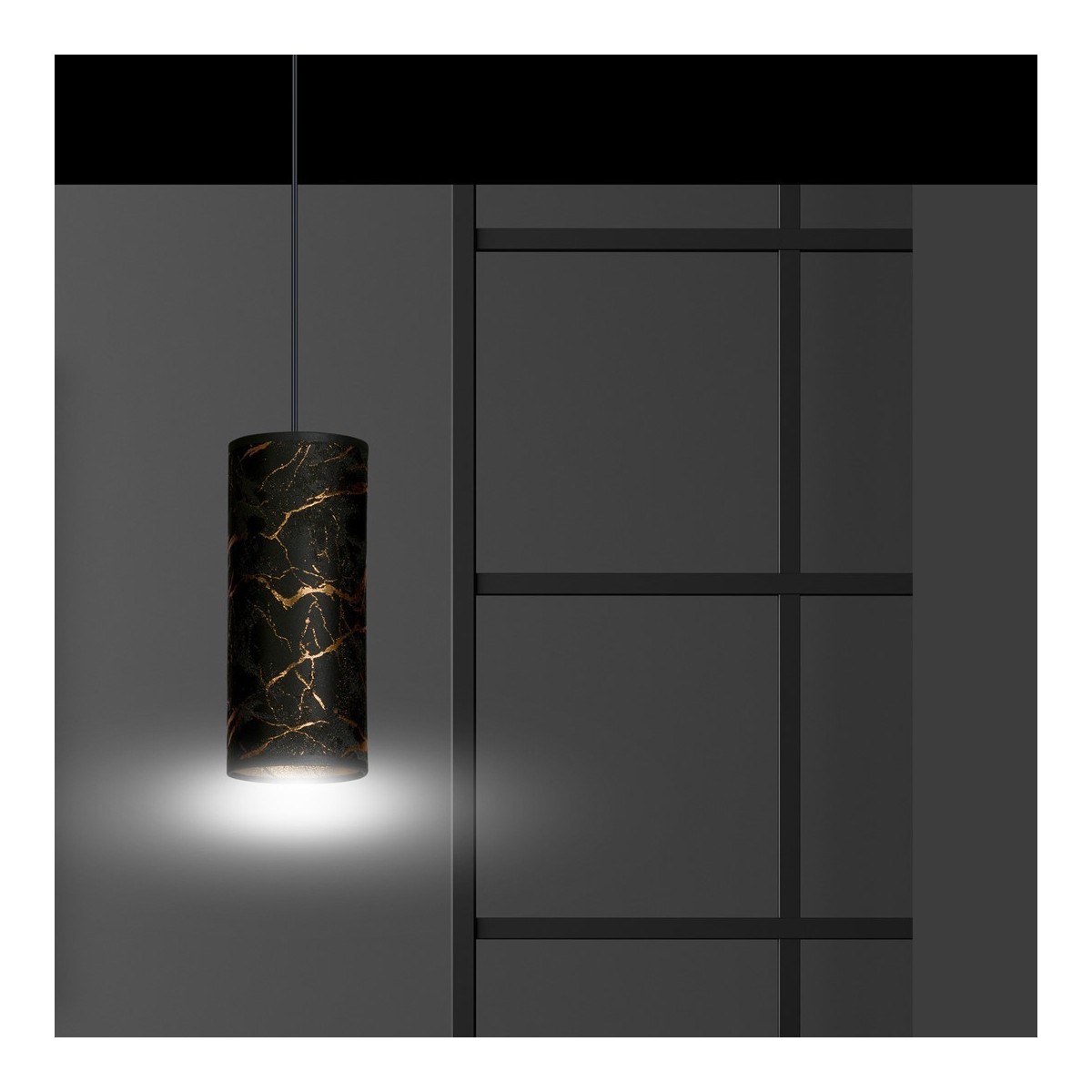 LAMPA WISZĄCA KARLI 1 BL MARBEL BLACK kolor czarny / złoty