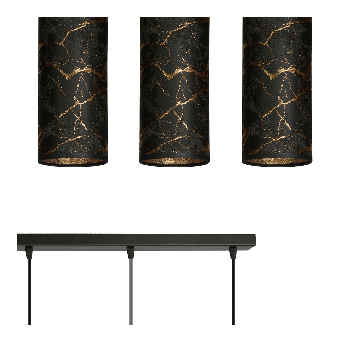 LAMPA WISZĄCA KARLI 3 BL MARBEL BLACK kolor czarny / złoty