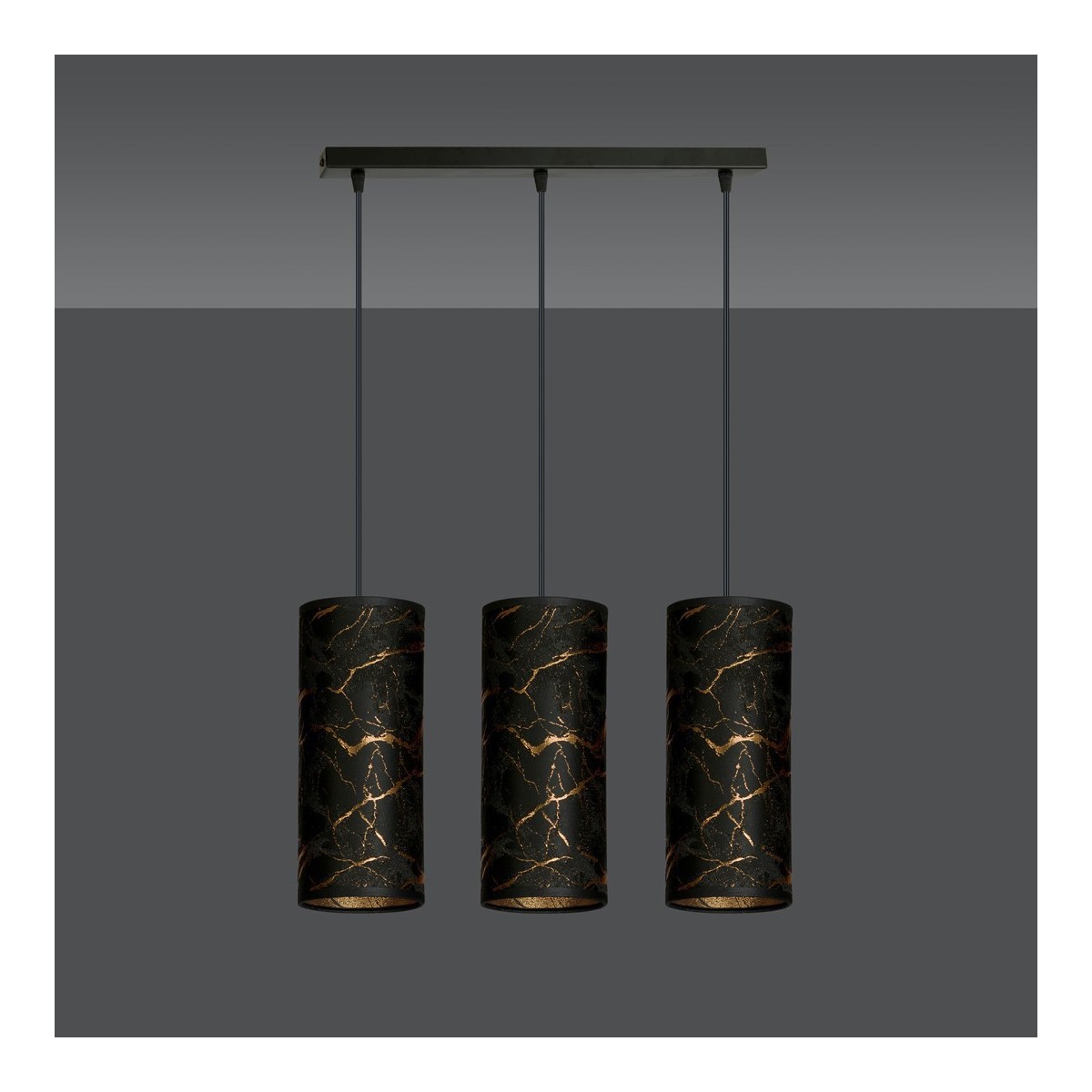 LAMPA WISZĄCA KARLI 3 BL MARBEL BLACK kolor czarny / złoty